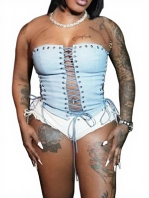 Eyelets Bandage Girdle Tube
