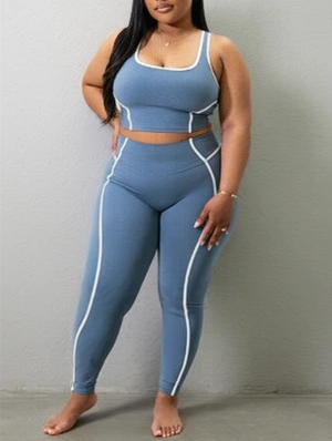 Sporty Backless Cropped Pant Sets