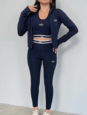 Athleisure Tank Leggings Coats 3 Piece Sets