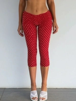 Polka Dots Printed Bodycon Capri Pants