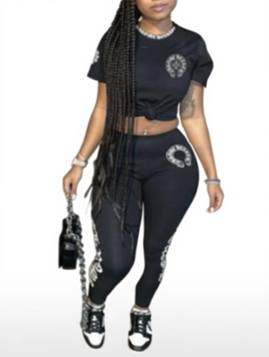 Letter Printed Streetwear Leggings Sets