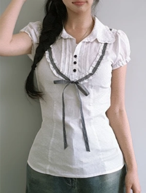 Pullover Pure Color Preppy Blouses