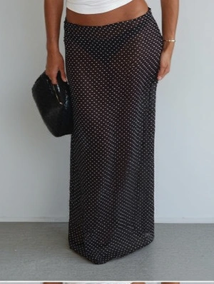 Polka Dots Print Straight Chiffon Skirts