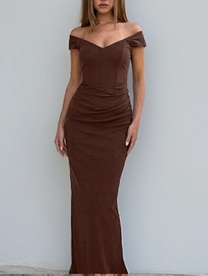 Solid Color Split Hem Short Sleeve Dress