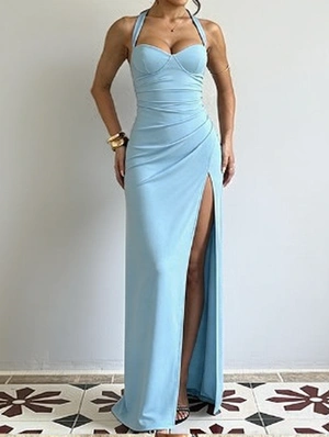 Lace-Up Pure Split HemTube Backless Dress