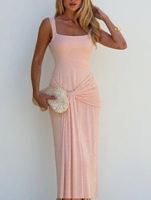 Patchwork Maxi Mid-rise Sleeveless Dress