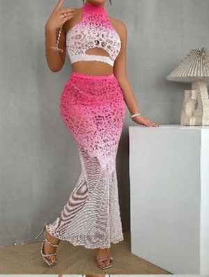 Gradient Cropped Mermaid Sexual Sets
