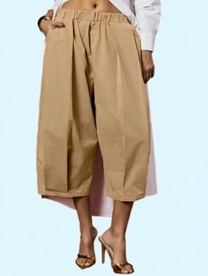 Solid Office Lady Wide Leg Capri Pants 