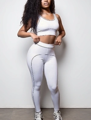 Sporty Line Backless Cropped Pant Sets