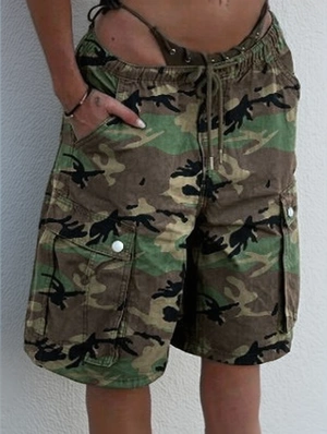 Camouflage Cargo Baggy Denim Shorts