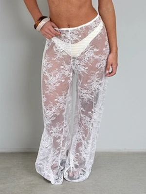 Embroidery Floral Lace Cover Up Long Pants