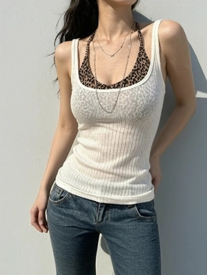 Halter Leopard Bra 2 Pc Tank Sets