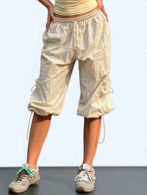 Pure Color Patchwork Casual Knee Shorts