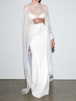 Irregular Gauze Perspective Swing Smock
