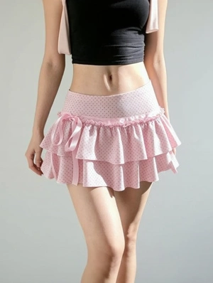 Coquette Tiered Ruffle Hem Mini Skirt