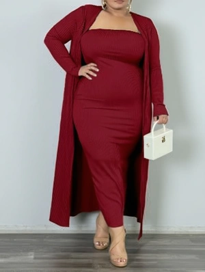 Collarless Loose Long Sleeve Dress