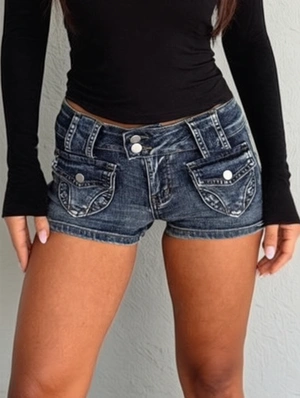 Y2K Washed Low‑Waist Denim Hot Shorts