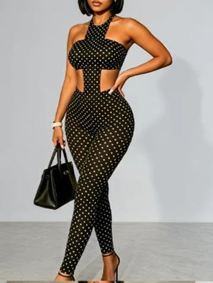 Dots Polka Halter Bodysuits Pant Sets