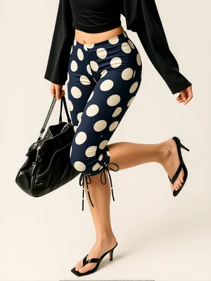 Polka Dots Capri Pants Shorts