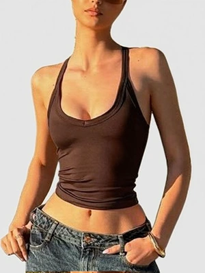Halter Milk Fiber Skinny Tanks Camisoles