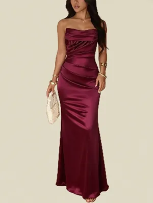 Patchwork Sleeveless Pleated Maxi Dress