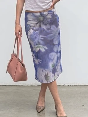 Print Spandex Sheath Dress Skirts