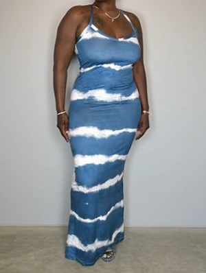 Tie Dye Printed Sleeveless Maxi Dress