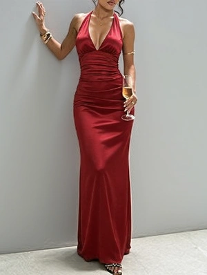 V Neck Spandex Sleeveless Dress