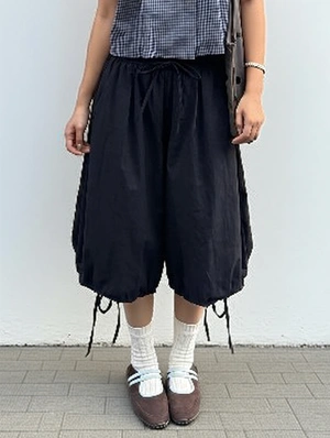 Drawstring Baggy Low Rise Half Pants