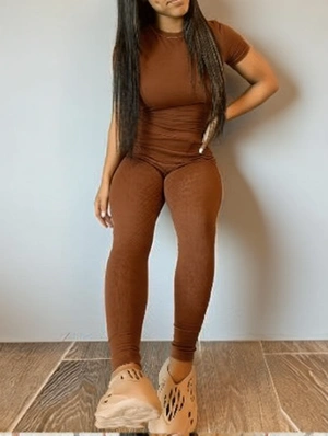 Plain Color Bodycon Casual Pant Sets