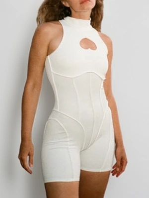 Heart Cutouts Sleeveless Fitted Rompers