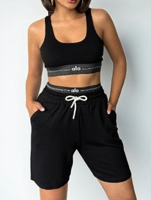 Athleisure Bra Pocket Knee Shorts Sets