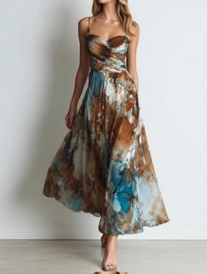 Colorblock Flowy Sleeveless Maxi Dress