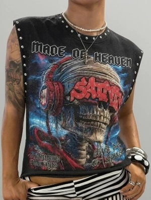 Letter Skull Printed Loose Rivet Tanks
