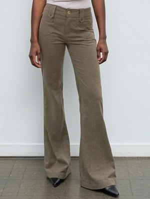 Distressed Corduroy Low Rise Pants