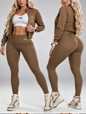Athleisure Tank Coats Leggings 3 Piece Sets
