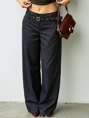 Patchwork Low Rise Loose Pants