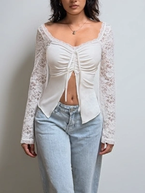 Patchwork Long Sleeve Cardigan Design Tops