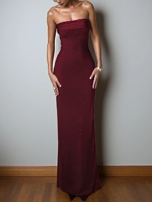 Strapless Bodycon Backless Maxi Dress
