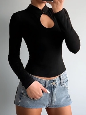 Hollow Out Long Sleeve Bodycon T-shirts