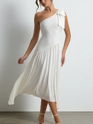 Patch Milk Fiber High Rise Short Sleeve Dress