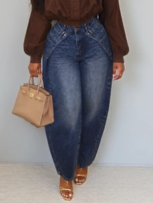 Irregular Denim Vintage Barrel Jeans