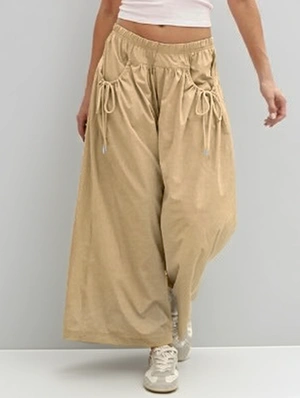 Drawstring Tie-wrap Ruched Loose Pants