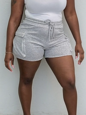 Plain Bodycon Cargo Pocket Shorts
