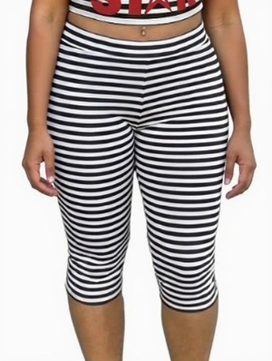 Contrast Striped Bodycon Capri Pants