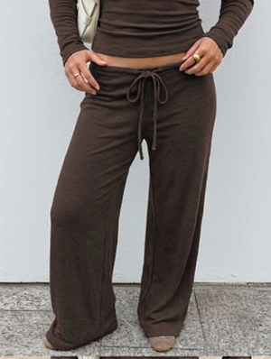 Pure Color Loose Straight Long Pants