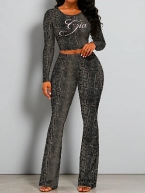 Leopard Dots Printed Bodycon Pant Sets