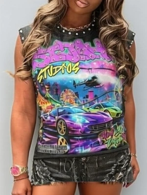 Racer Cartoon Printed Metal Decor Tanks