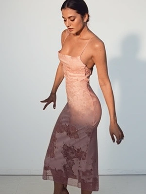 Floral Spaghetti Straps Mesh Maxi Dress