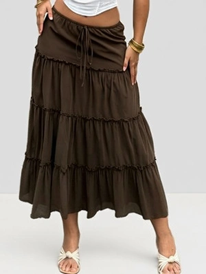 Patchwork Low Rise A-line Skirts